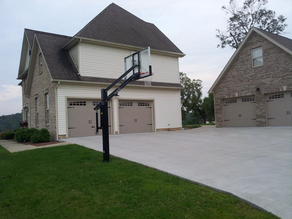 This is an example of a large traditional front yard partial sun outdoor sport court in Charleston.