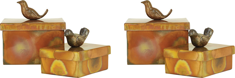 Woodlands Boxes (Set of 2) - Burned Copper