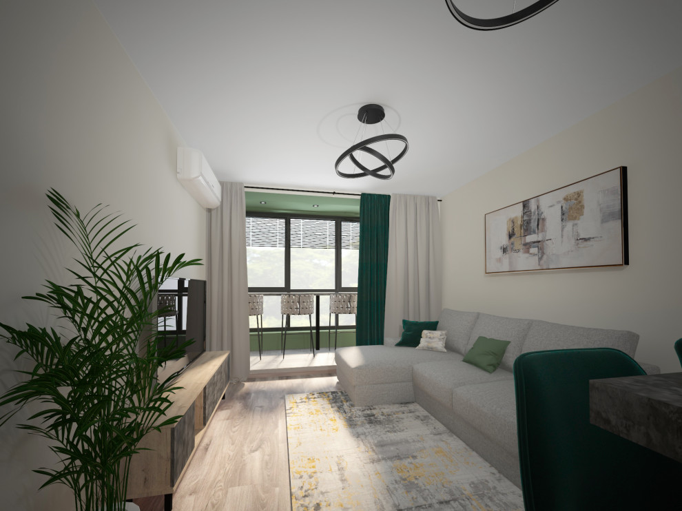 Кухня-гостиная в евродвушке. ЖК "Бунин".