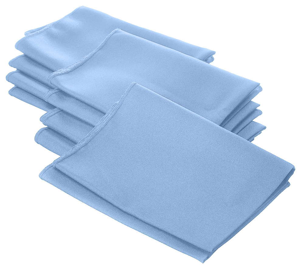 LA Linen Polyester Poplin Napkin, 10 Pack, Light Blue