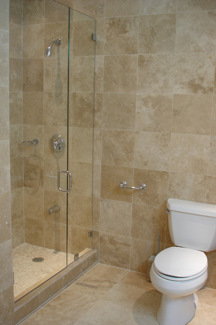 Travertine Tile Bathroom Designs Travertine bathroom Tropical Pool Philadelphia by 