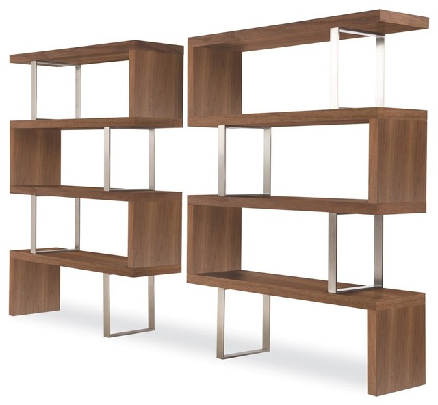 Pearl Bookcase in Walnut Finish Contemporary Bookcases by ShopLadder