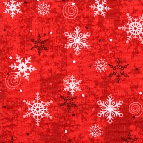red snowflake winter Christmas fabric Naughty Or Nice