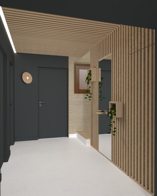 Aménagement complet d'un pavillon à Corbeil Modern Entrance Other by LADD by Nadège