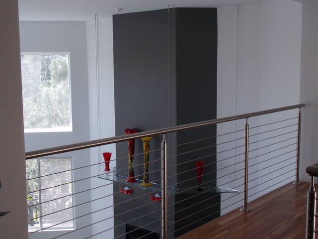 Glass Hand Railing Contemporary Staircase Denver By