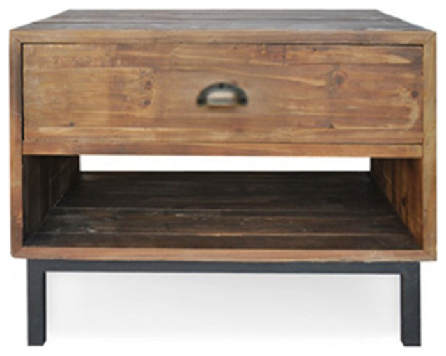 Salvaged Iron Bedside Table Industrial Nightstands And Bedside