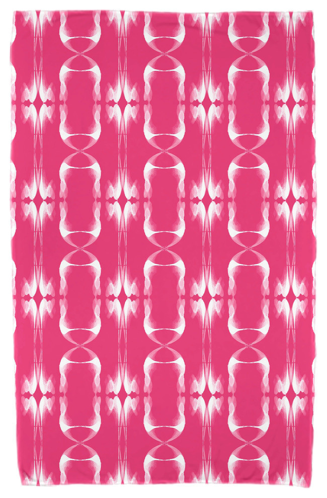30"x60" Summer Picnic, Geometric Print Beach Towel, Pink