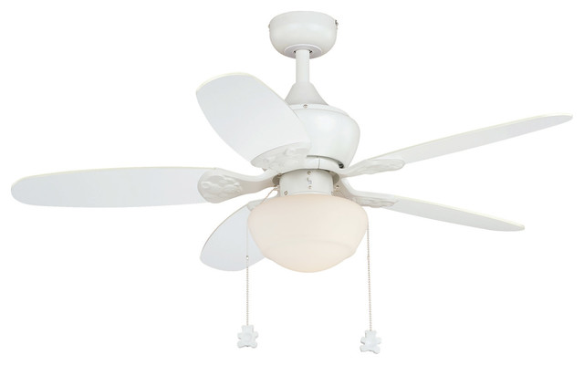 Indoor Ceiling Fans 1 Light Fixtures With White Steel Material Cfl