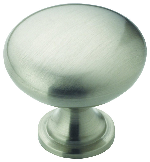 Amerock Cabinet Knob 1-1//4 Dia Solid Brass Satin Nickel Finish