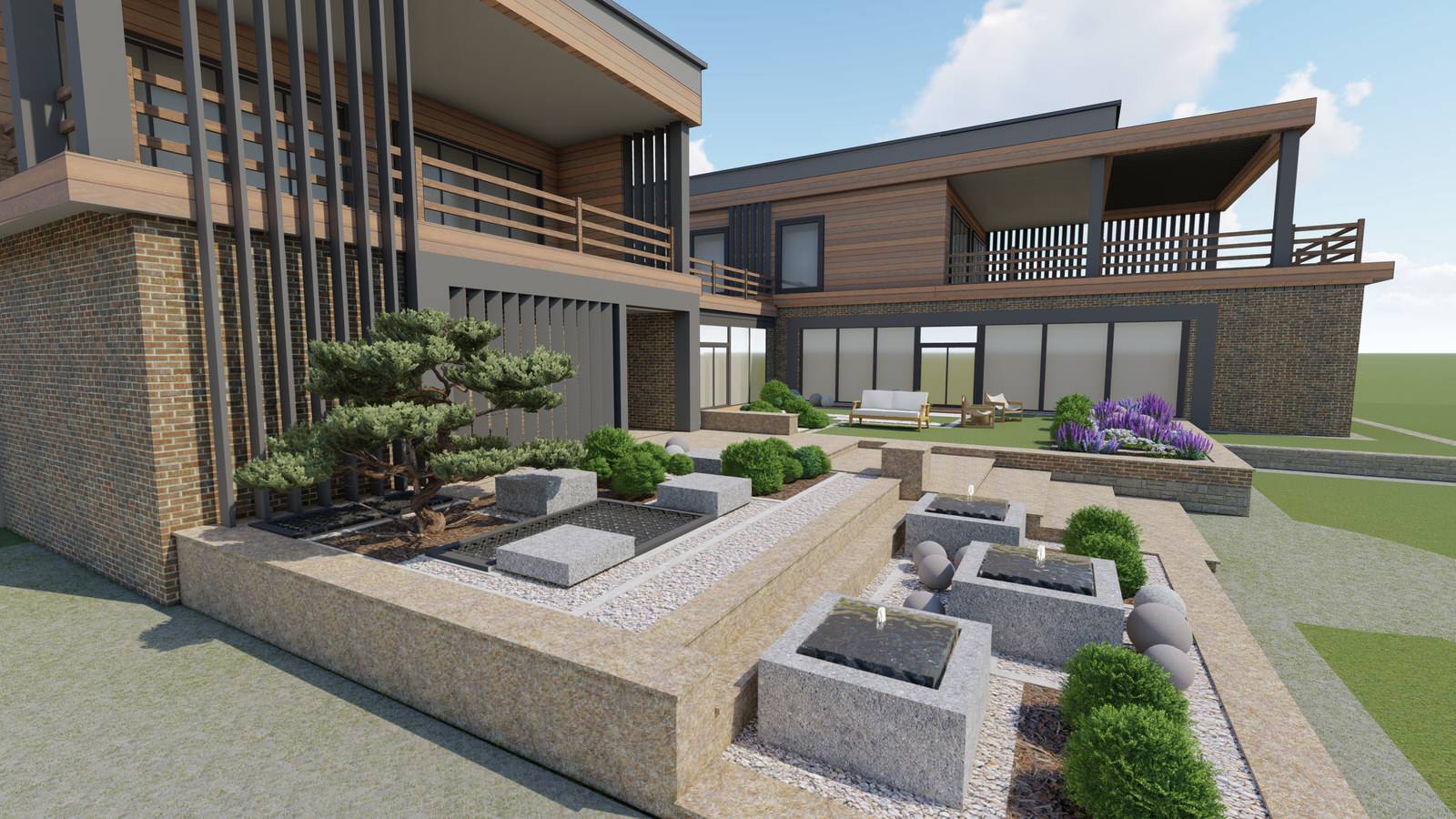 Реконструкция  пространства  у бассейна