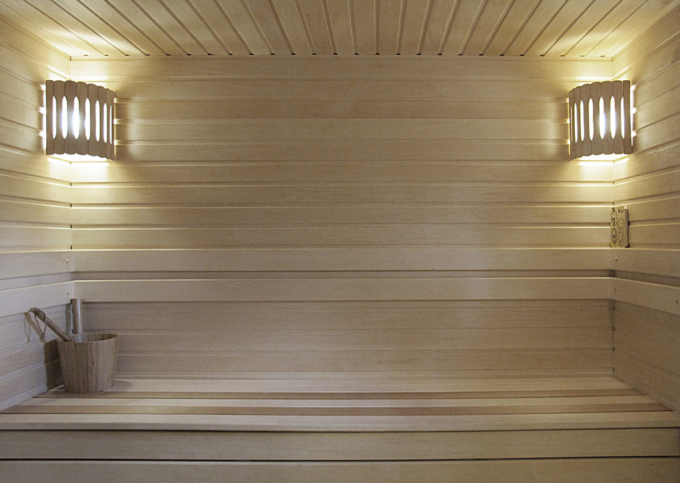 Одноэтажный загородный дом с баней