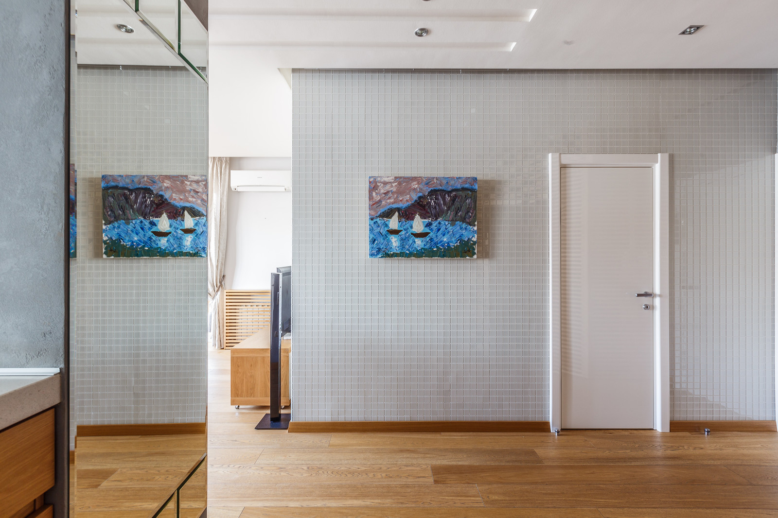 Квартира на Кубанской набережной гостинная-кухня