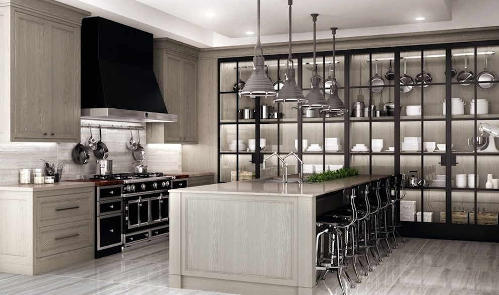 Example of a transitional kitchen design in Los Angeles