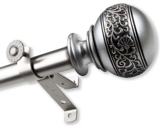 Hermosa Home Camille 13 16 Inch Curtain Rod Satin Nickel Traditional Curtain Rods By Clickhere2shop Houzz