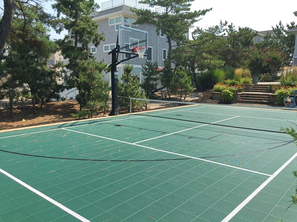 Custom Backyard Basketball & Tennis Court - Modern ...