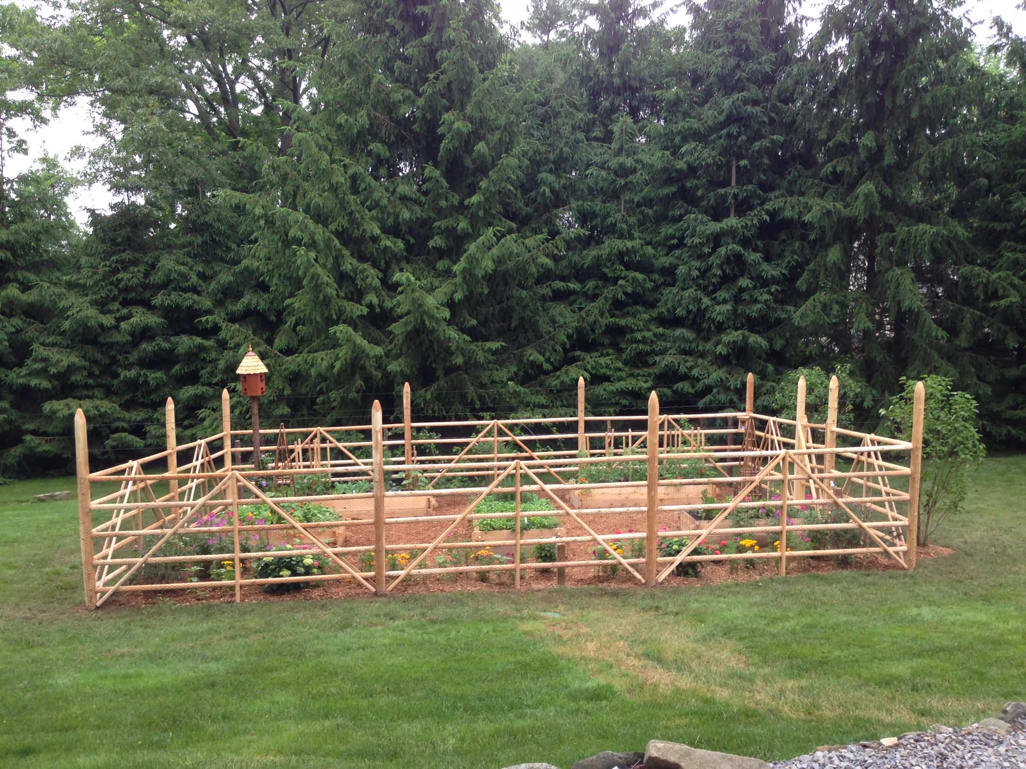 Custom Fence that combines three fence structure into one system.