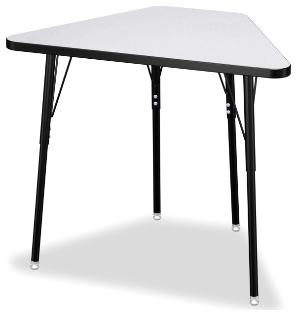 Berries Tall Trapezoid Desk Gray/Black/All Black Contemporary