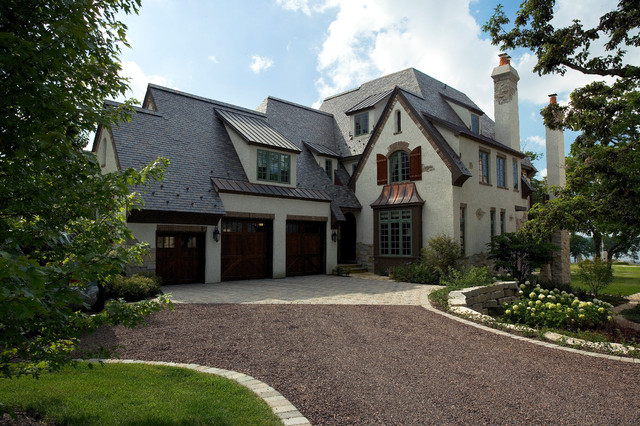 Old World European Stone and Stucco New Construction Lake ...