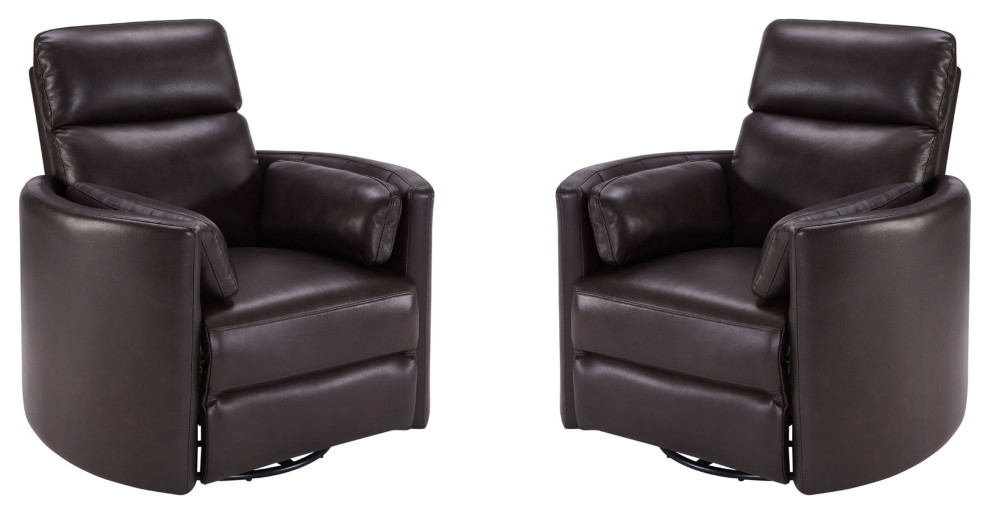 Small Chair Rdius Radius Brown Cordless Power Swivel Glider Recliner Two Pack, Standard ...