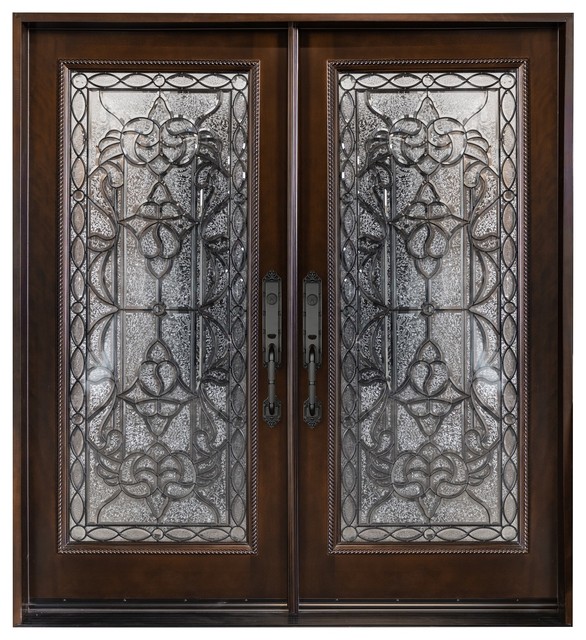 wooden double front door