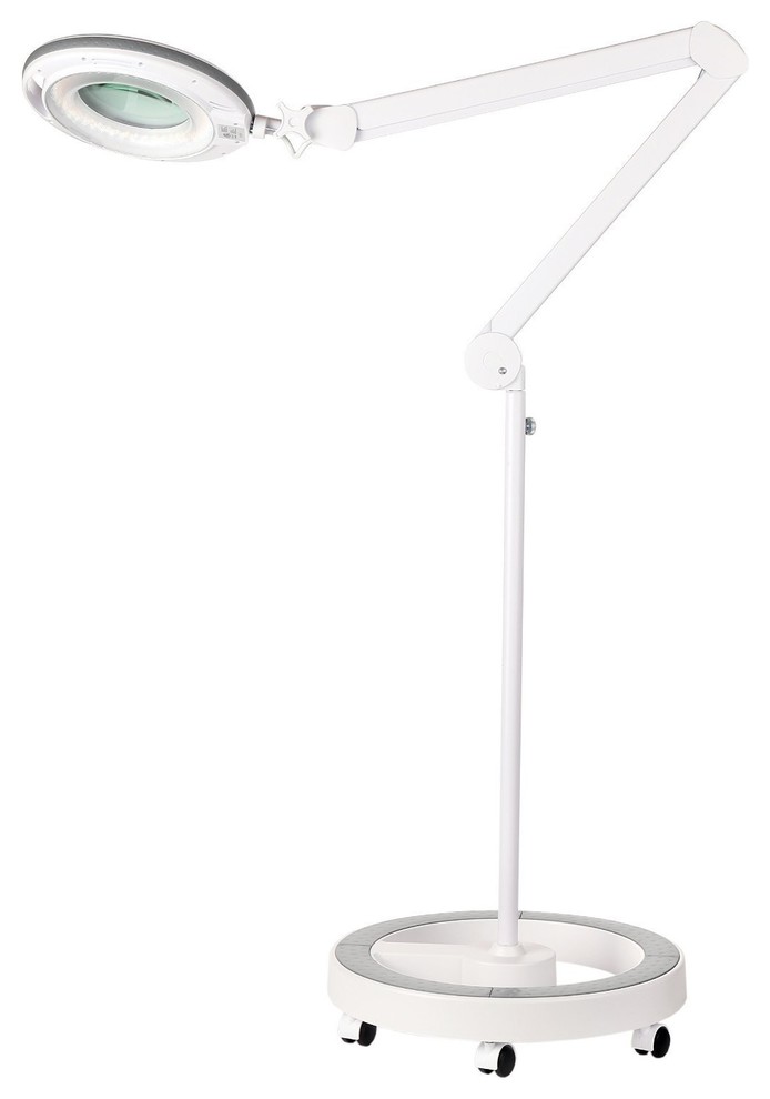 Advance LED Magnifying Floor Lamp With 6 Wheels Rolling Base