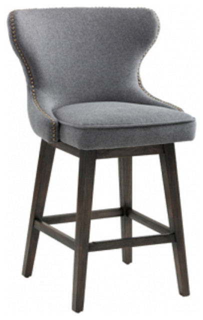 Fabric Stool With Br Nailhead Midcentury Bar Stools And Fabric Stool With Br Nailhead Dark Gray Bar