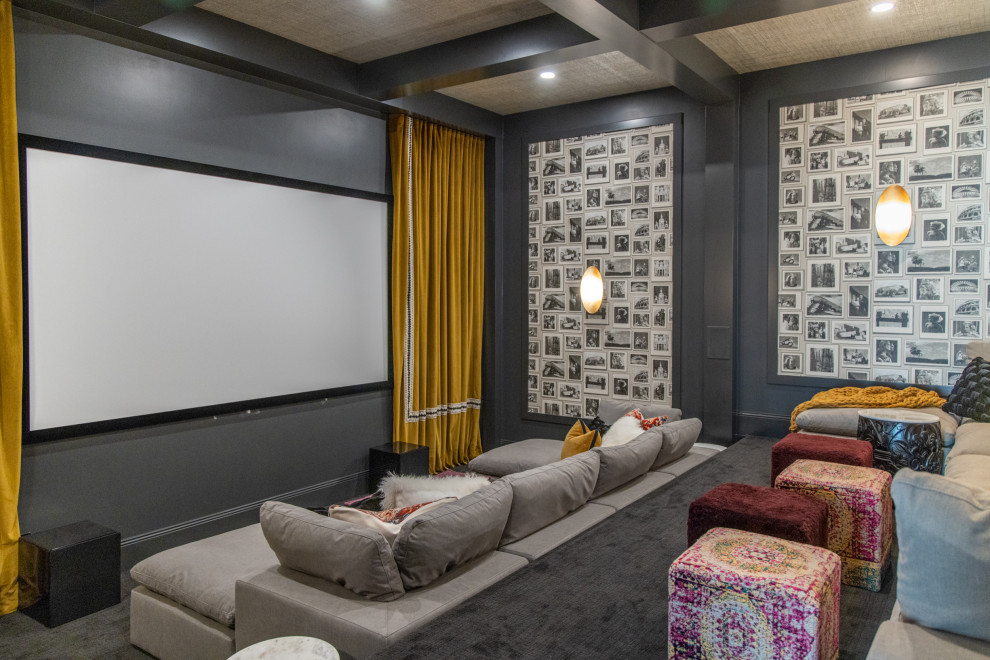 Transitional home theater photo in Salt Lake City