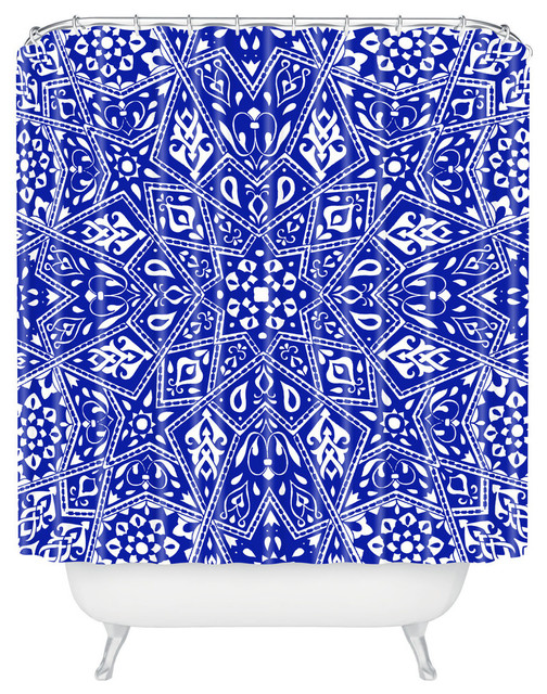Deny Designs Aimee St Hill Amirah Blue Shower Curtain Mediterranean
