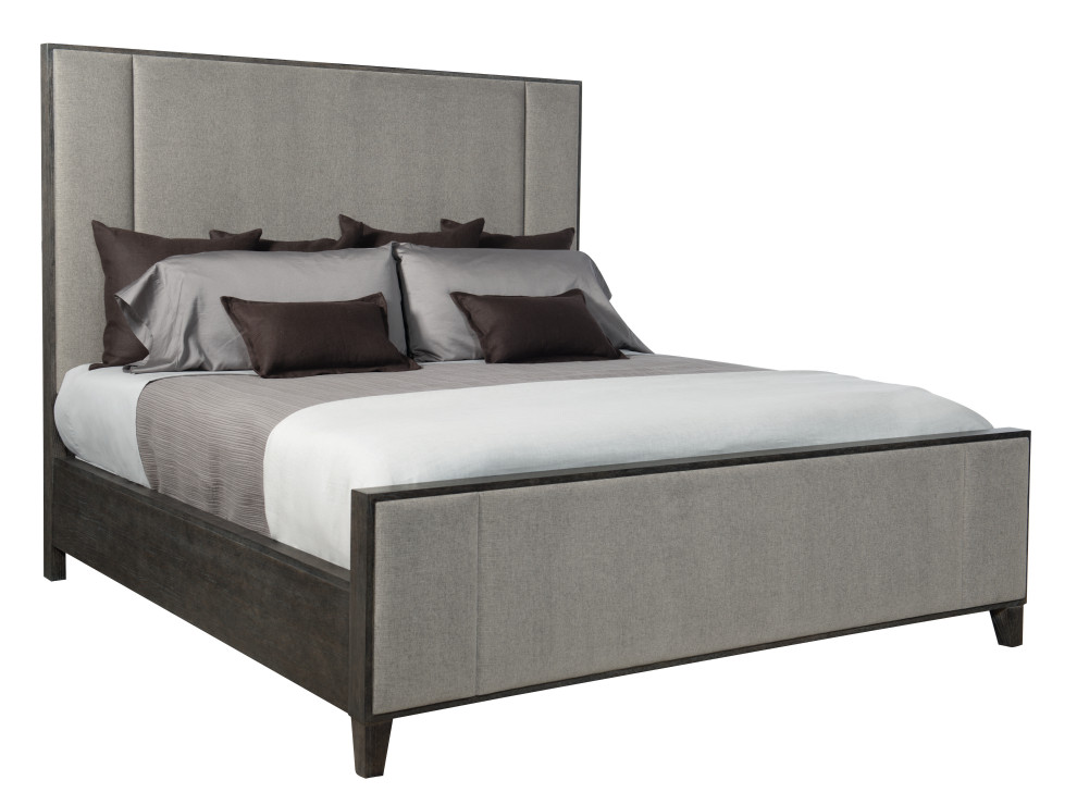 Bernhardt Linea Upholstered Panel King Bed Transitional Platform