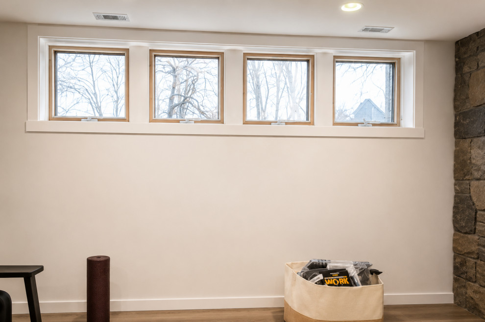 Ann Arbor - Finished Basement, Bar, Bathroom, Stone Fireplace & Custom Dry Sauna