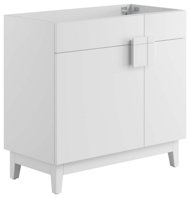 Modway Miles 36" Wood Bathroom Vanity with Tapered Legs in