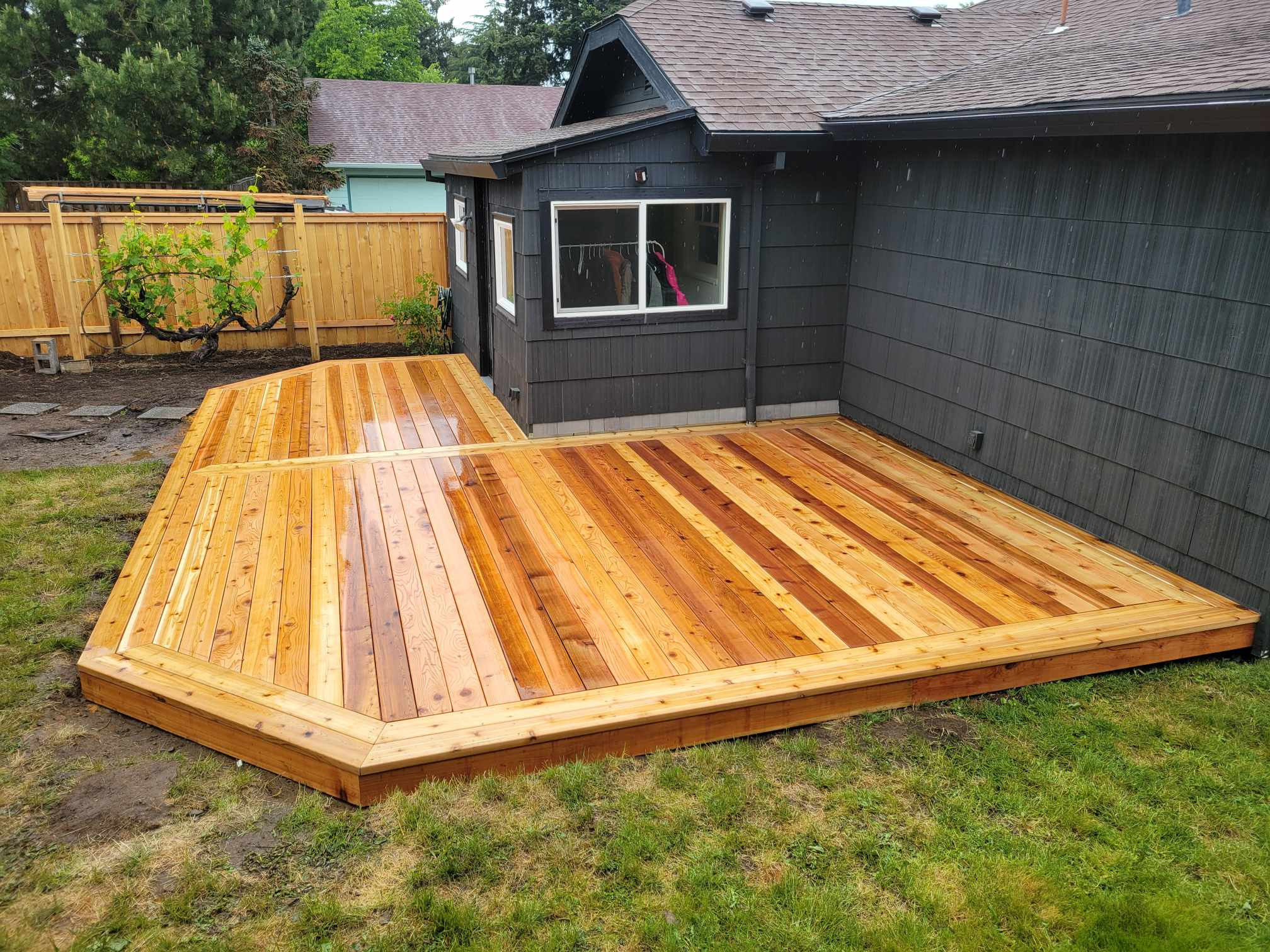 Tight knot ceder deck