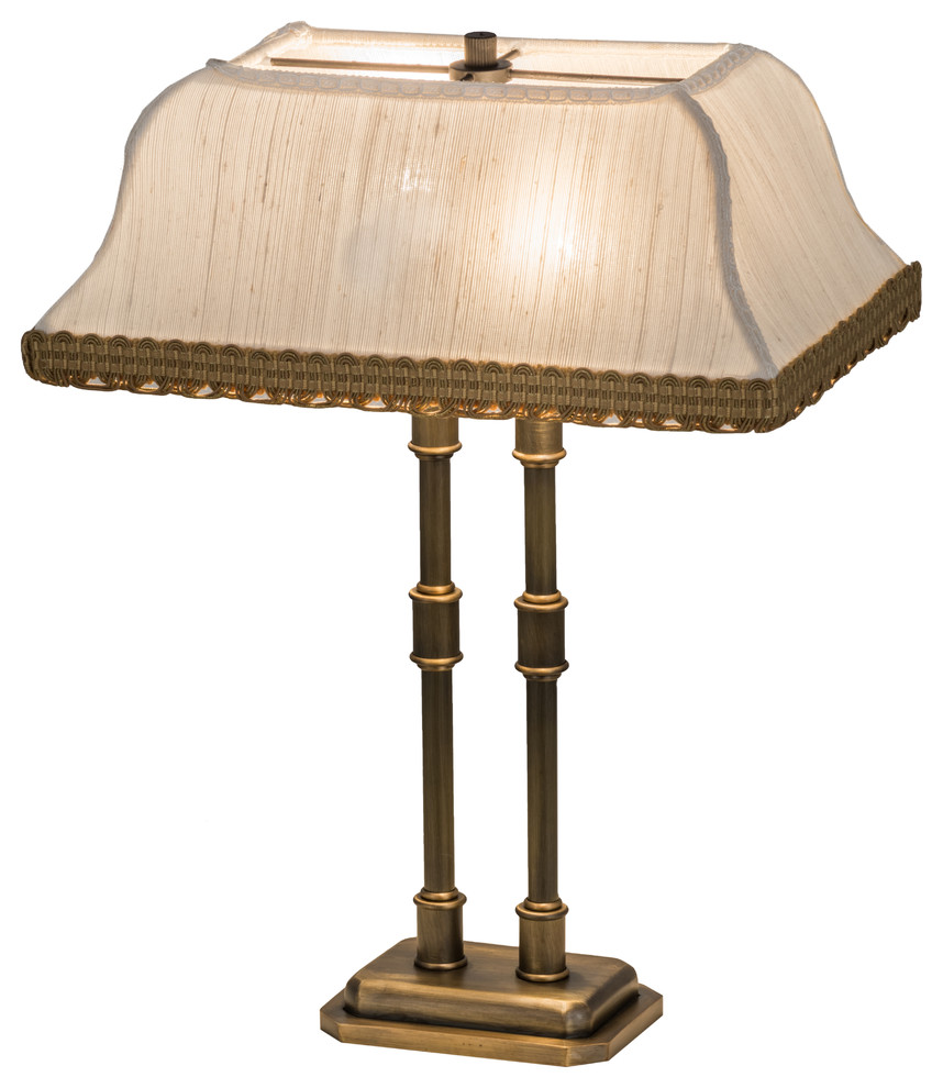 12.5W Templeton Brass Bar Light Traditional Table Lamps by Meyda