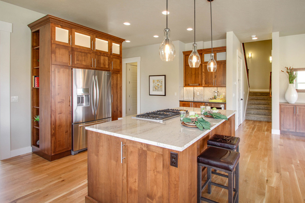 Arts and crafts kitchen photo in Boise