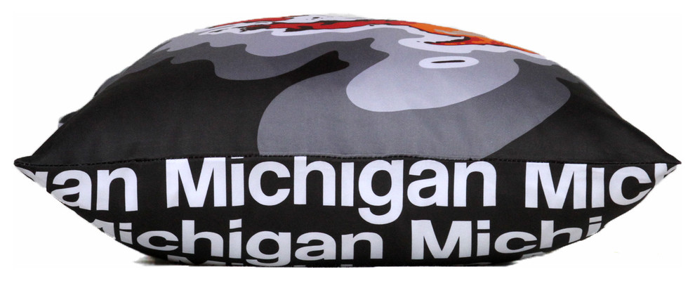 Michigan Map Pillow, Charcoal