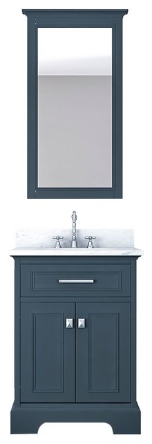 Pittsburgh 25, Single Bathroom Vanity, Gray With Mirror - Transitional ...