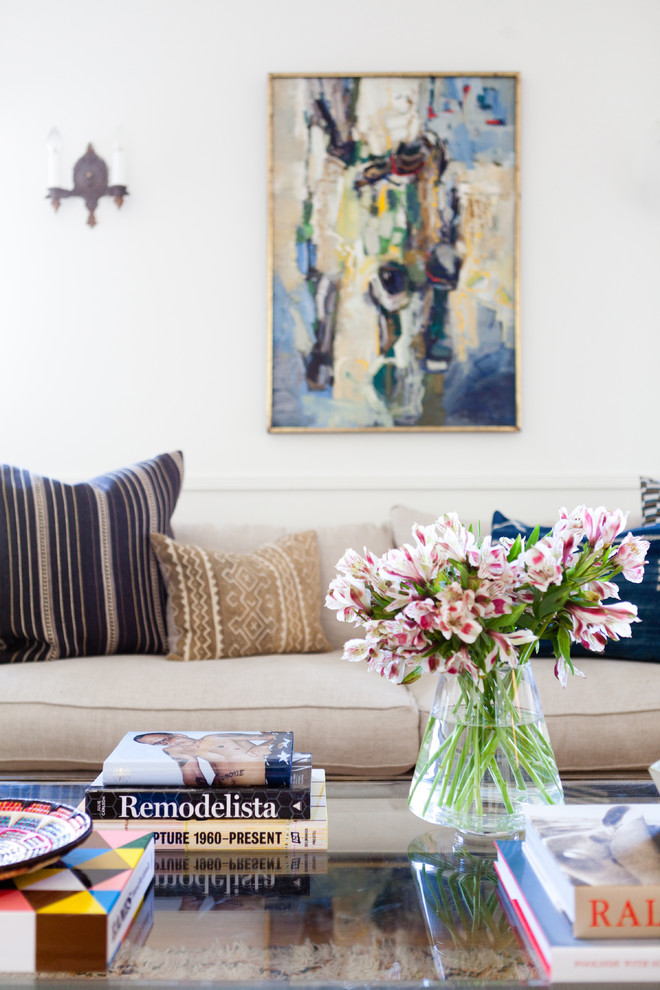 Home design - eclectic home design idea in Los Angeles with white walls