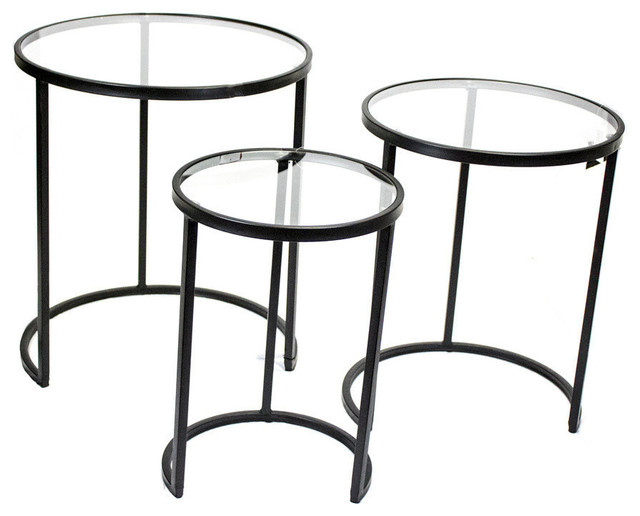 Sagebrook Home Black Metal Nesting Tables Accent, Set of 3 ...