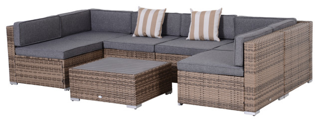 Outsunny 7pc Outdoor Rattan Wicker Patio Sofa Set Tropical Lounge Sets By Aosom - Outsunny 7 Piece Rattan Sofa Set Outdoor Furniture Patio Outsunny 7pc Outdoor Rattan Wicker Patio Sofa Set Tropical Lounge Sets By Aosom - Outsunny 7 Piece Rattan Sofa Set Outdoor Furniture Patio