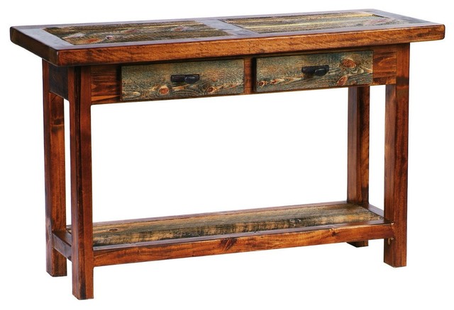 Rustic Reclaimed Wood Sofa Table With, Williston Forge Console Table Uk