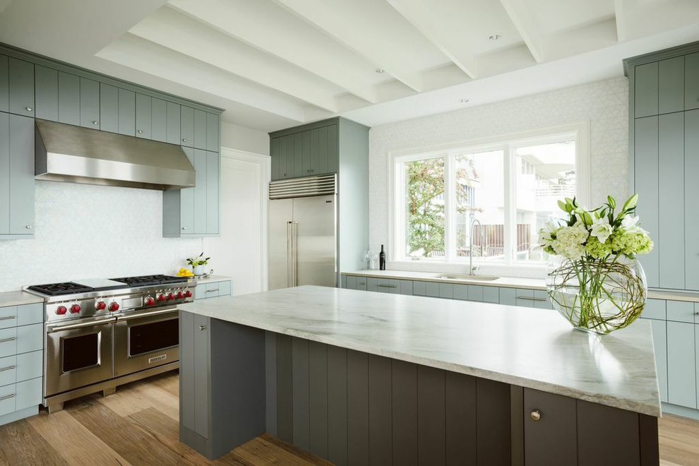 Kitchen - coastal kitchen idea in Seattle
