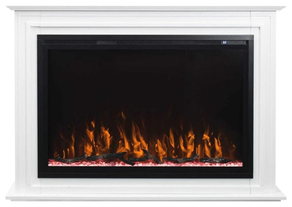 Touchstone Forte Elite 40" Electric Fireplace With White Mantel