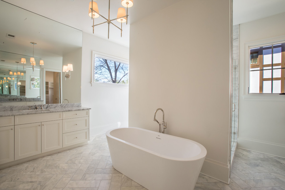 Example of a transitional bathroom design in Atlanta