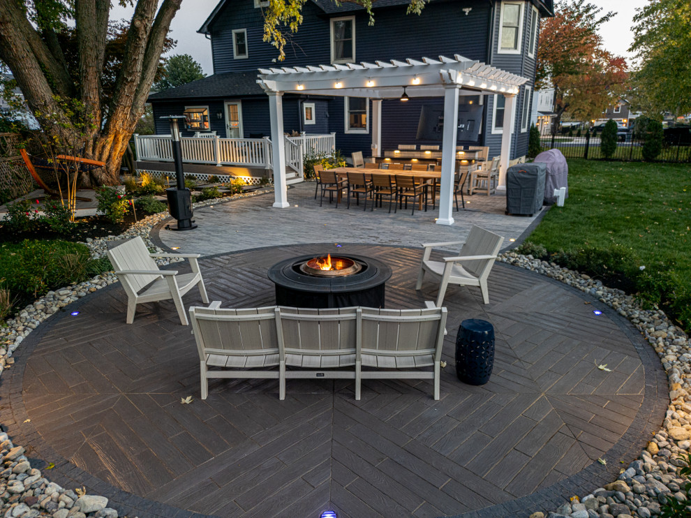 Oceanport, NJ: Paver Patio, Pergola, Outdoor Kitchen & Fire Pit Patio