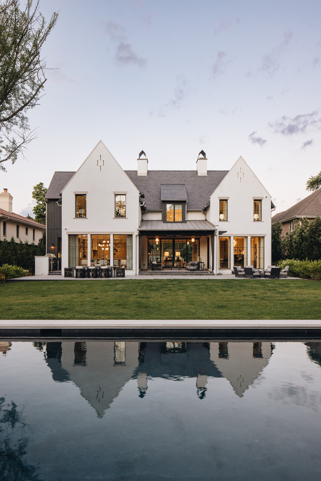 Transitional exterior home idea in Chicago