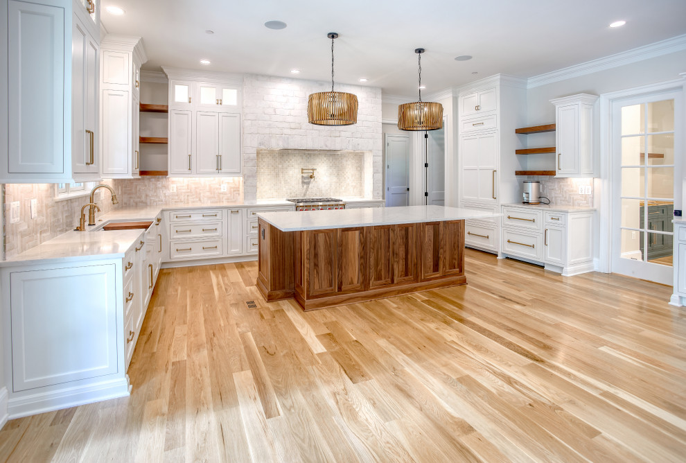 Custom Warm Wood & White Transitional Kitchen