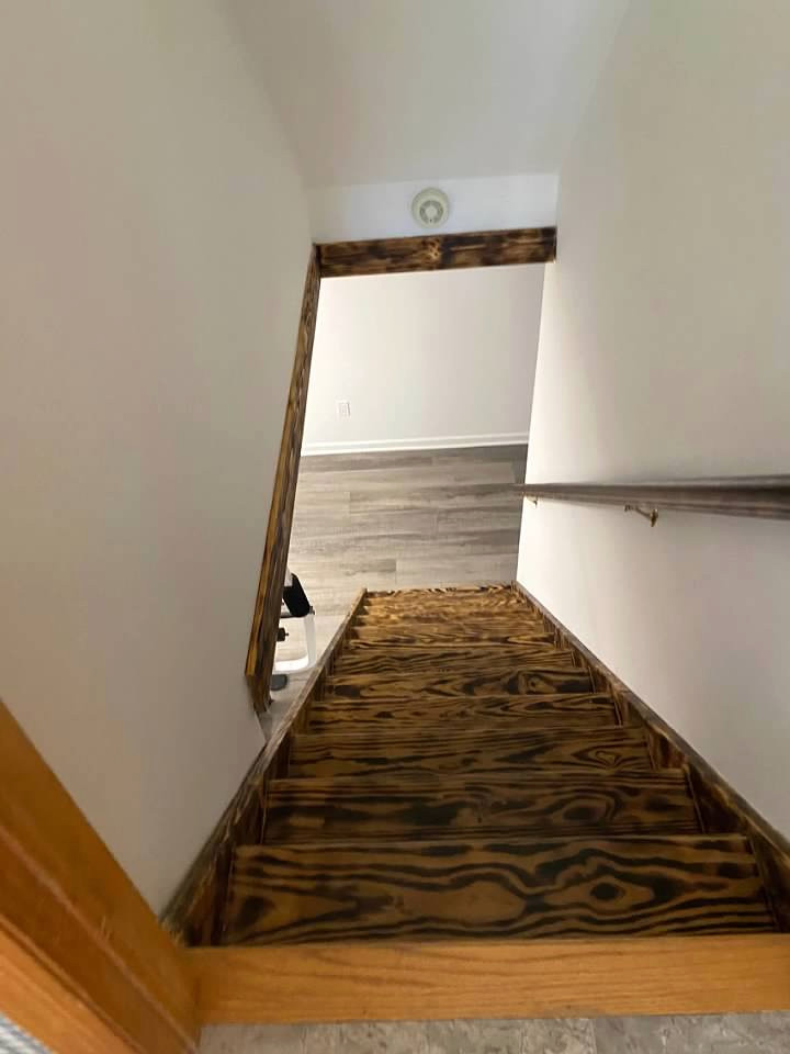 Updated cellar steps and finished basement