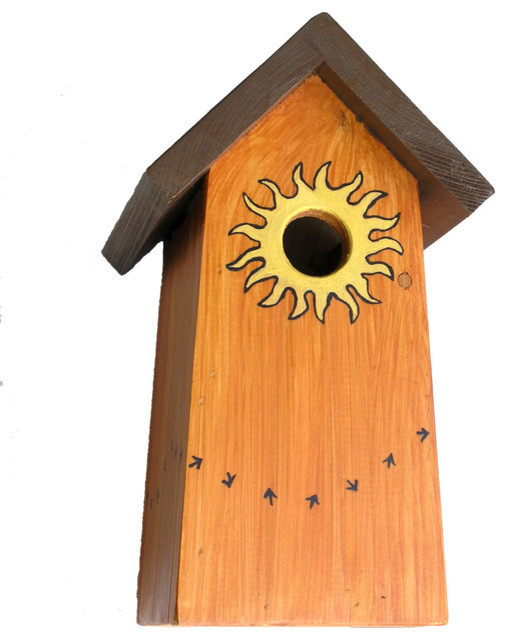 Birdie Abode, Sunburst, With Birdhouse Pole