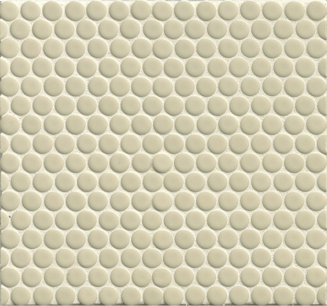 3/4" Penny Rounds Mosaic, 12"x12" Sheet, Off White