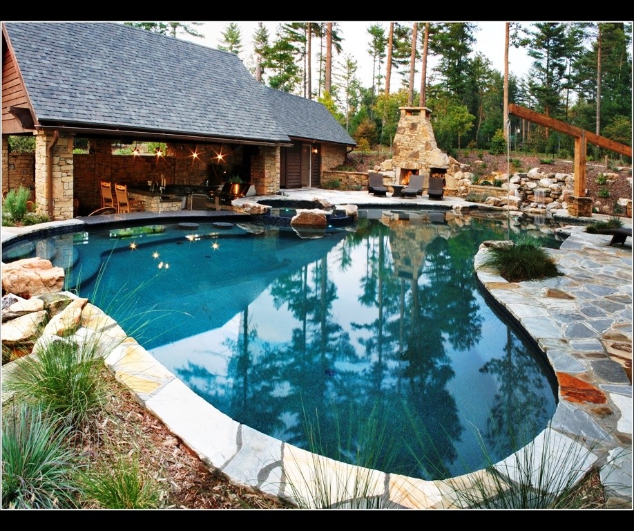 This is an example of a traditional pool in Charlotte.